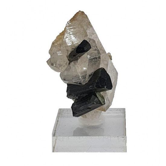 green tourmaline on quartz