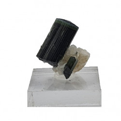 green tourmaline on quartz