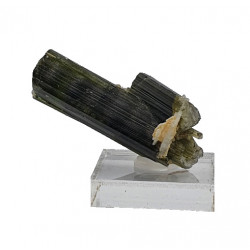 green tourmaline on quartz