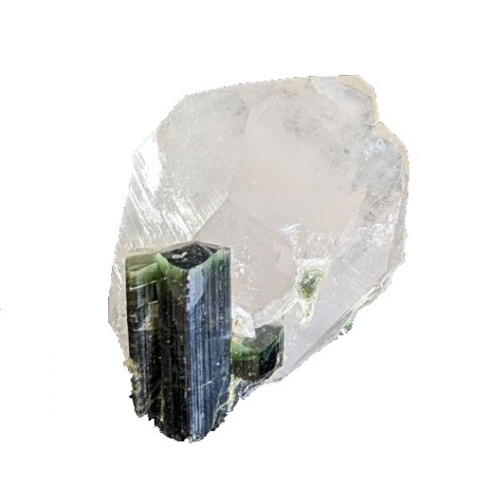 green tourmaline on quartz