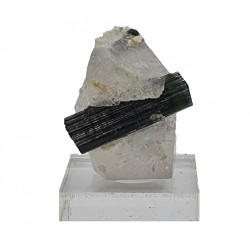 green tourmaline on quartz