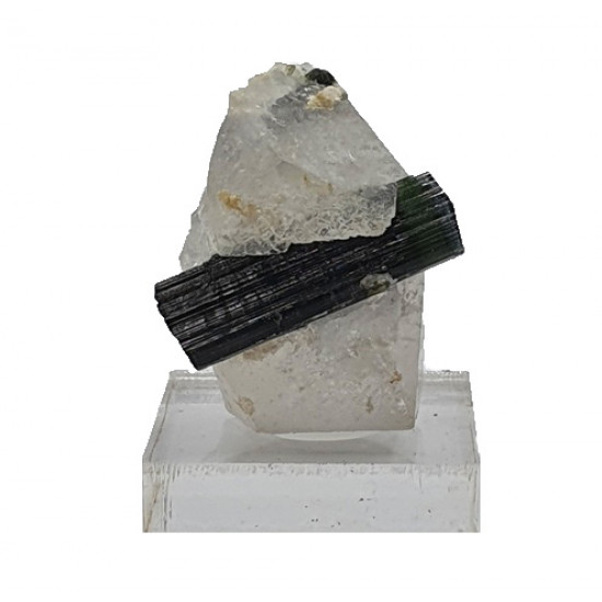 tourmaline verte sur quartz