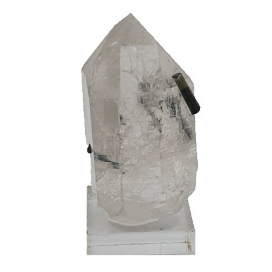 green tourmaline on quartz