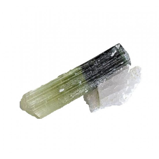 green tourmaline on quartz