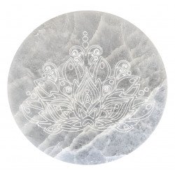 charging plate lotus selenite 14 cm 