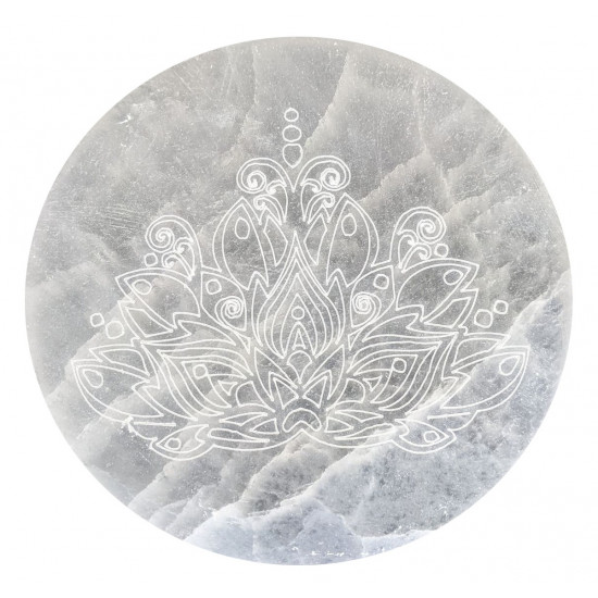 charging plate lotus selenite 14 cm 