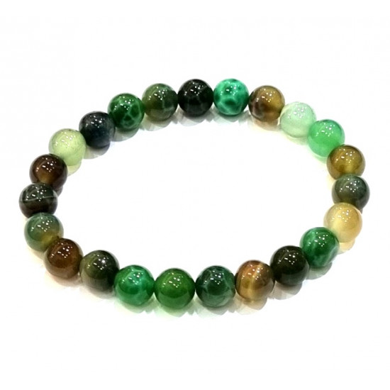 Bracelet agate serpent verte 8mm 