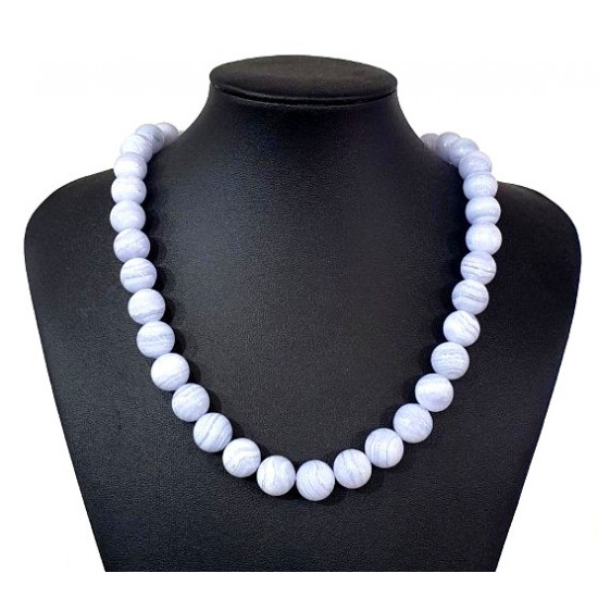 chalcedony necklace 12mm chalcedony necklace 12mm