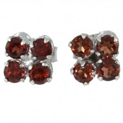Sterling Silver Garnet Earrings EF-27