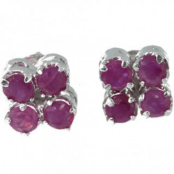 Sterling Silver Ruby Earrings EF-27