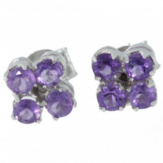 Sterling Silver Amethyst Earrings EF-27 Sterling Silver Amethyst Earrings EF-27