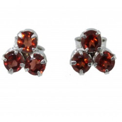Sterling Silver Garnet Earrings EF-29