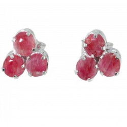 Sterling Silver Ruby Earrings EF-29