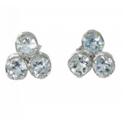 boucles d'oreilles argent aigue marine EF-29