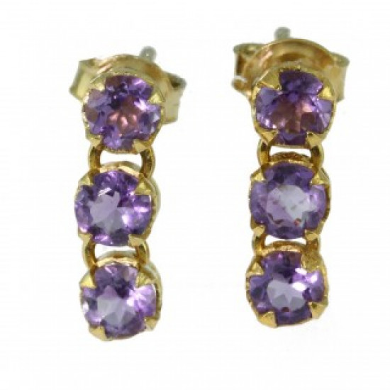 Vermeil Amethyst Earrings EF-30