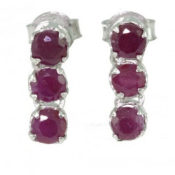 Sterling Silver Ruby Earrings EF-30