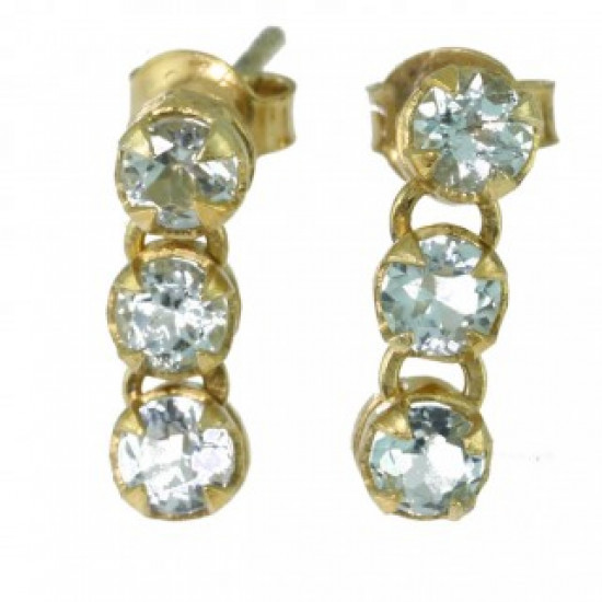 Vermeil Blue Topaz Earrings EF-30
