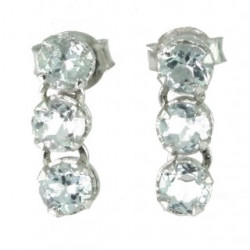 boucles d'oreilles argent aigue marine EF-30