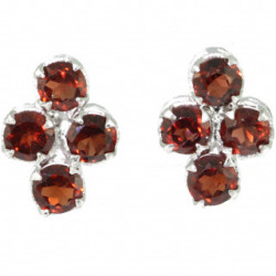 Sterling Silver Garnet Earrings EF-32
