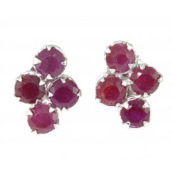 Sterling Silver Ruby Earrings EF-32