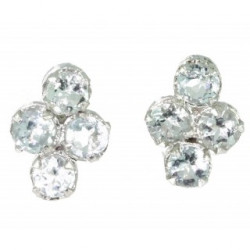 boucles d'oreilles argent aigue marine EF-32