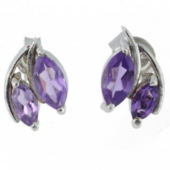 Sterling Silver Amethyst Earrings EF-34