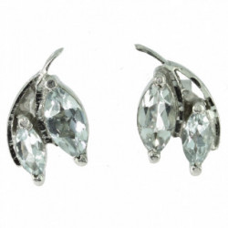 boucles d'oreilles argent aigue marine EF-34