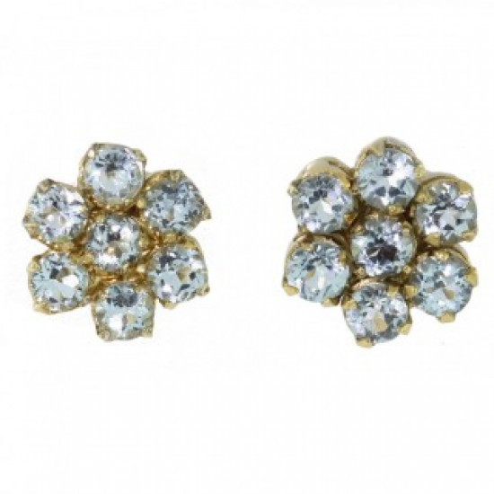 Vermeil Blue Topaz Earrings EF-36
