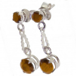 boucles d'oreilles argent oeil de tigre EF-38