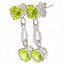 boucles d'oreilles argent péridot EF-38
