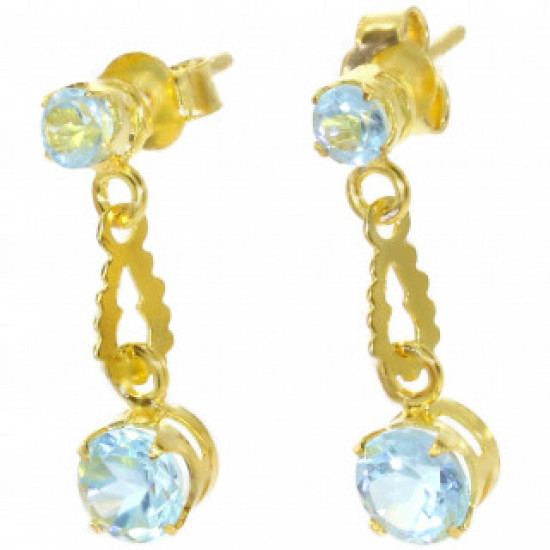 Vermeil Blue Topaz Earrings EF-38