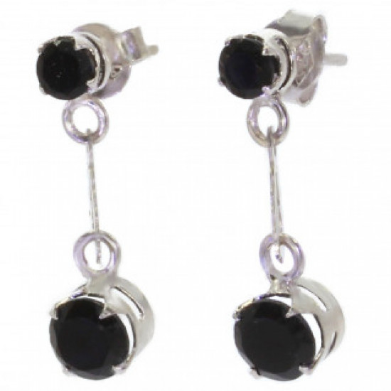 Sterling Silver Black Onyx Earrings EF-38