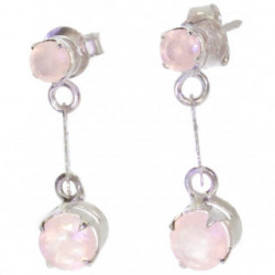 Sterling Silver Rose Quartz Earrings EF-38