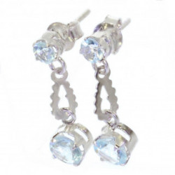 boucles d'oreilles argent aigue marine EF-38