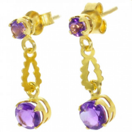 Vermeil Amethyst Earrings EF-38