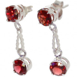 Sterling Silver Garnet Earrings EF-38