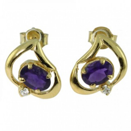 Vermeil Amethyst Earrings EF-39