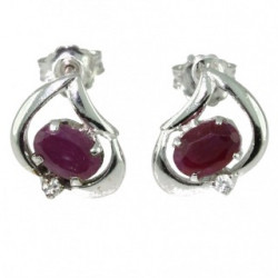 Sterling Silver Ruby Earrings EF-39