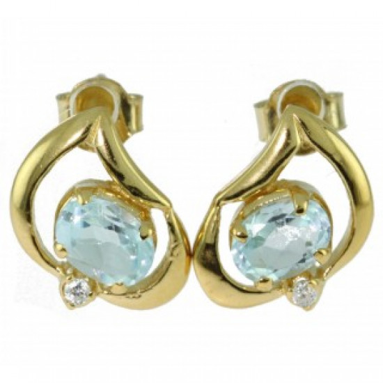 Vermeil Blue Topaz Earrings EF-39