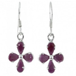 Sterling Silver Ruby Earrings EF-44 