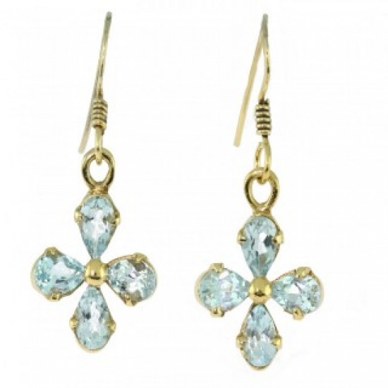 Vermeil Blue Topaz Earrings EF-44 