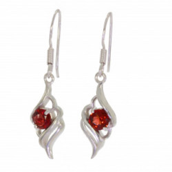 Sterling Silver Garnet Earrings EF-46