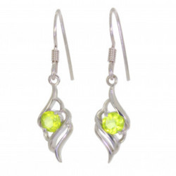 boucles d'oreilles argent péridot EF-46