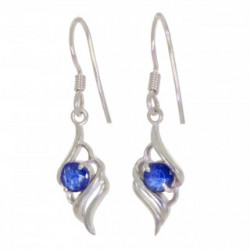Sterling Silver Sapphire Earrings EF-46