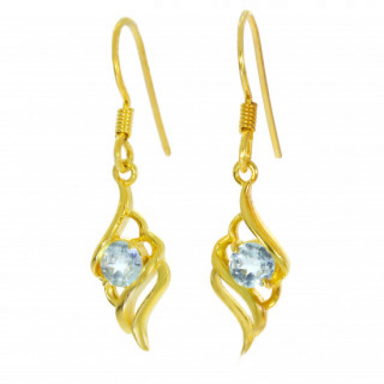 Vermeil Blue Topaz Earrings EF-46