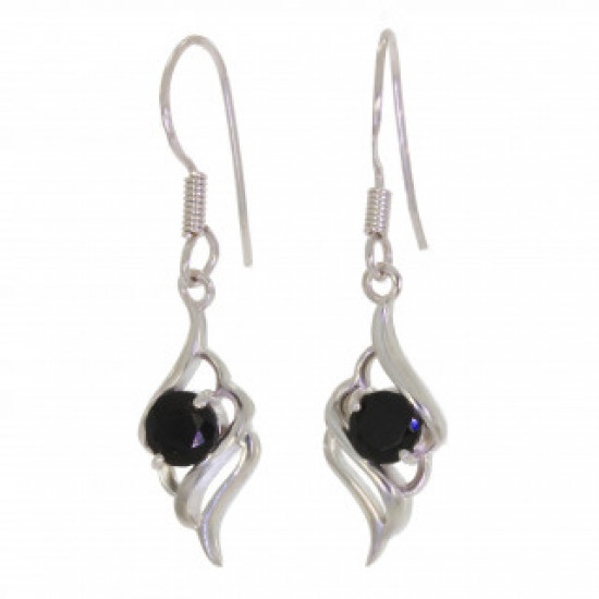 Sterling Silver Black Onyx Earrings EF-46