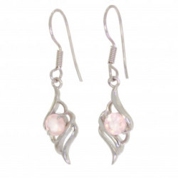 Sterling Silver Rose Quartz Earrings EF-46