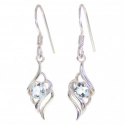 boucles d'oreilles argent aigue marine EF-46