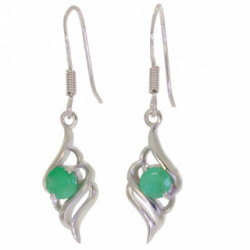 boucles d'oreilles argent émeraude EF-46