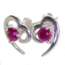 Sterling Silver Ruby Earrings EF-47